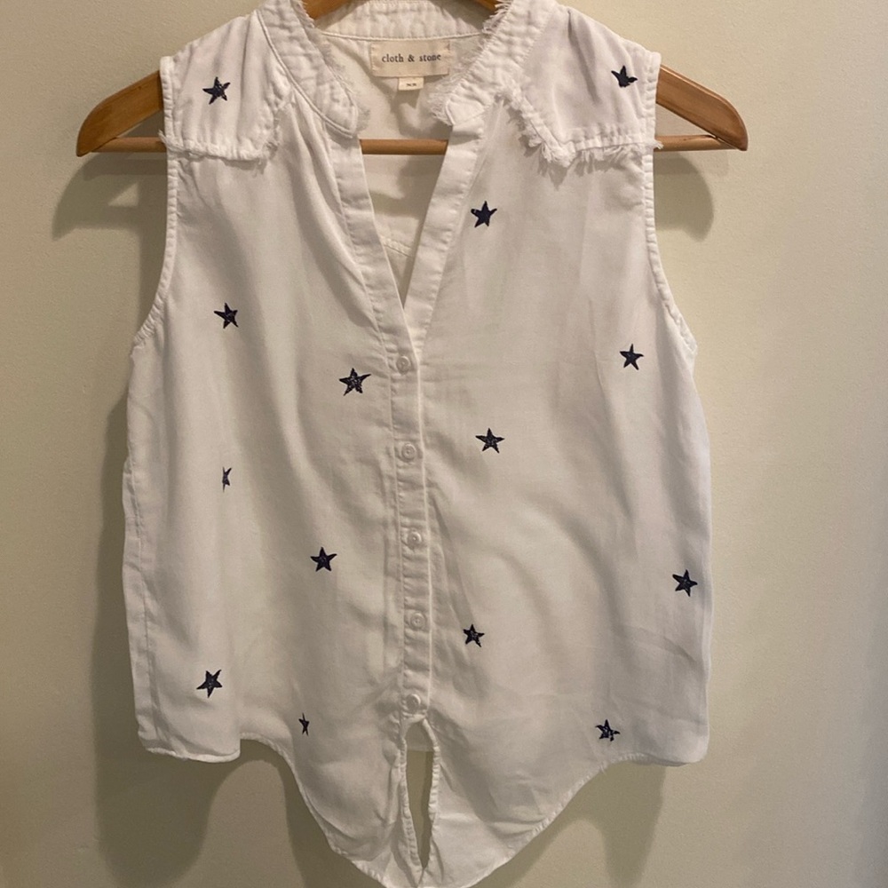 Anthropologie Cloth & Stone white star top XS
